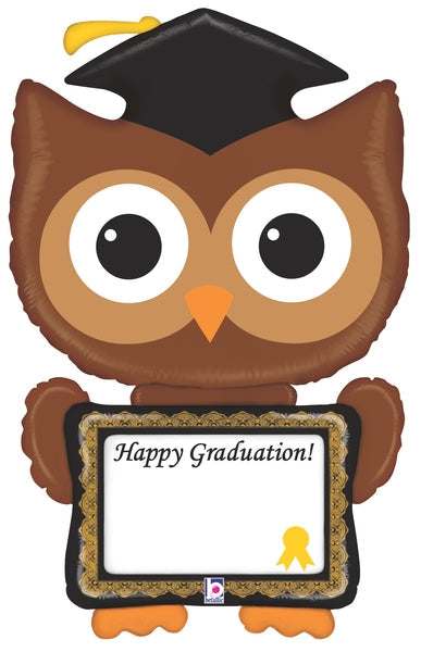 46" Shape Packaged ReMARKables Owl Grad Balloon