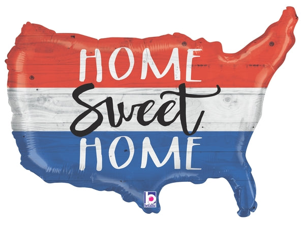 33" Foil Shape Patriotic Home Sweet Home Balloon