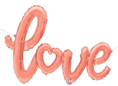 47" Rose Gold Love Script Shape Balloon (Airfill Only)