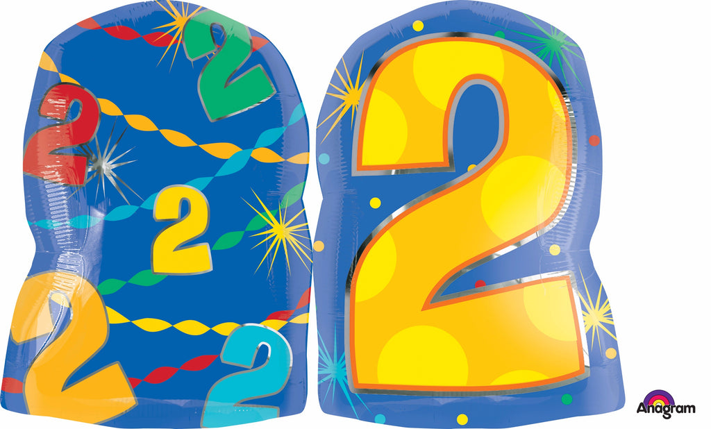 20" Number 2 Confetti Dots Balloon