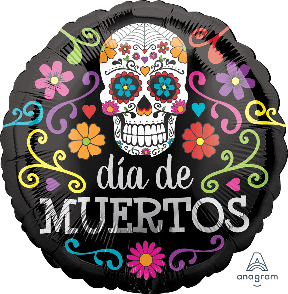 18" Colorful Dia De Muertos Balloon (Spanish)