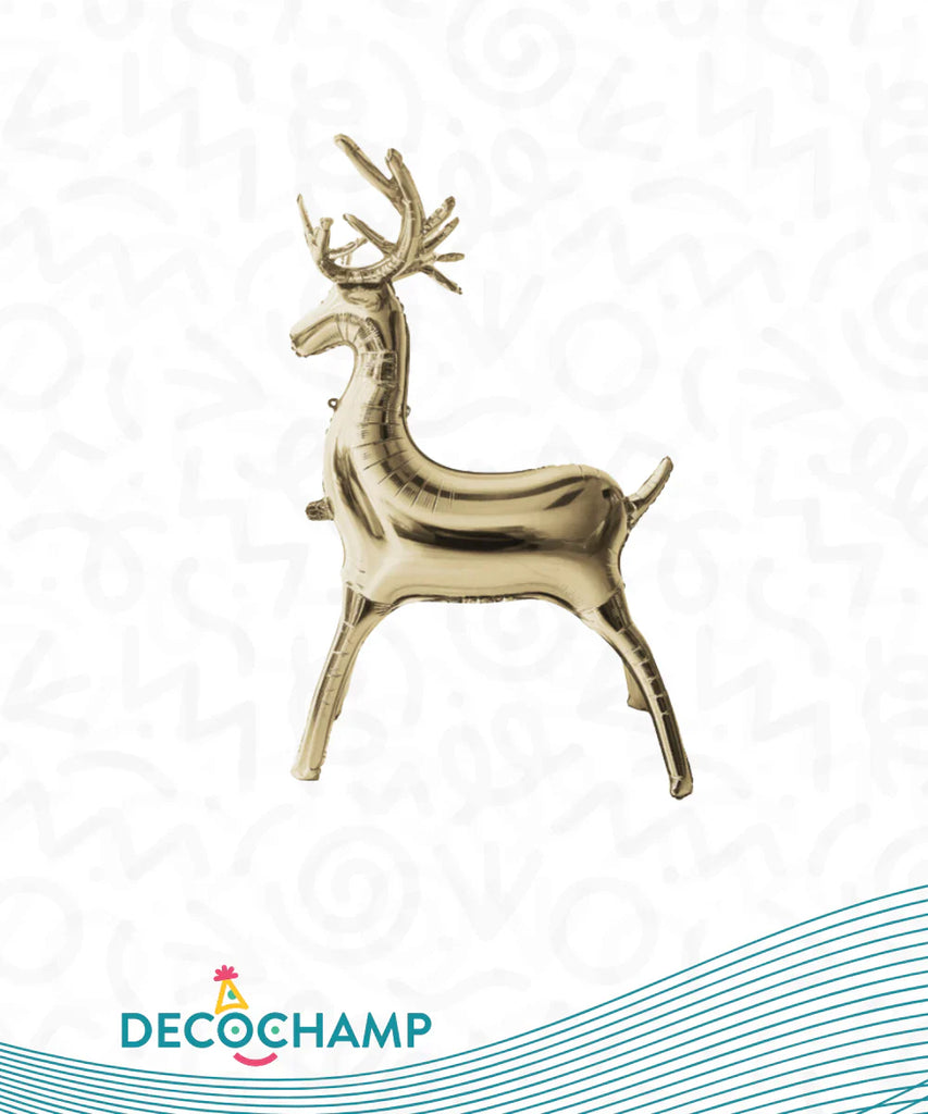 36 Inches Manufactured for Decochamp Brand Champagne Reindeer Shown as Packaged Balloon