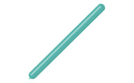 A single Balloonia 360BN Professional Line Mint Green twisting/modeling latex balloon is shown diagonally on a white background.