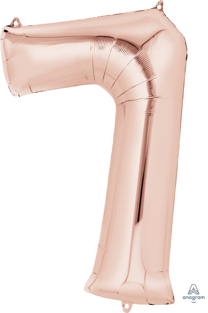 33" Jumbo Anagram Brand Number 7 Rose Gold Balloon