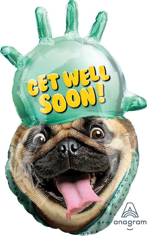 32" Avanti Get Well Pug Balloon