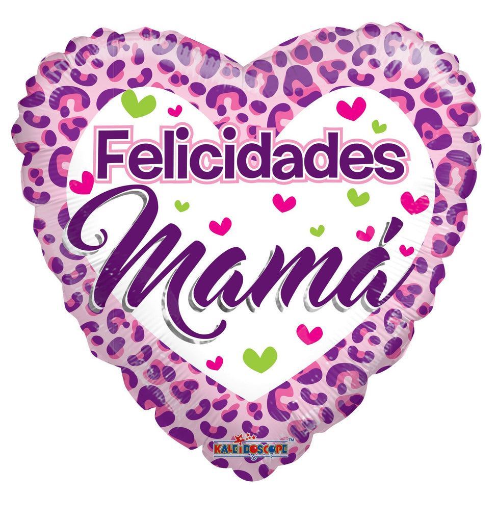18" Felicidades Mamá Leopardo Pattern Balloon (Spanish)