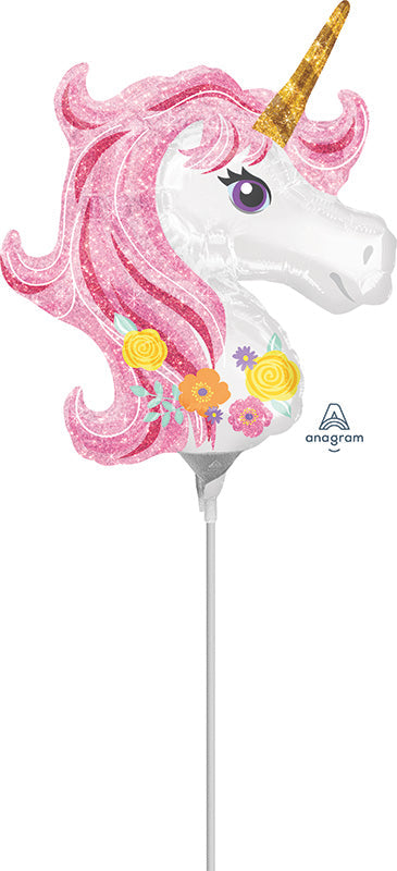 14" Magical Unicorn Airfill Only Mini Shape Foil Balloon