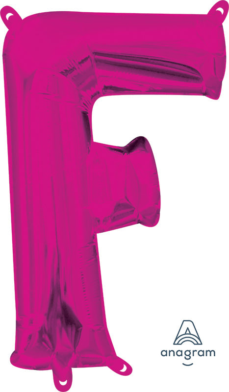 16" Airfill Only Anagram Brand Letter "F" Pink Foil Balloon
