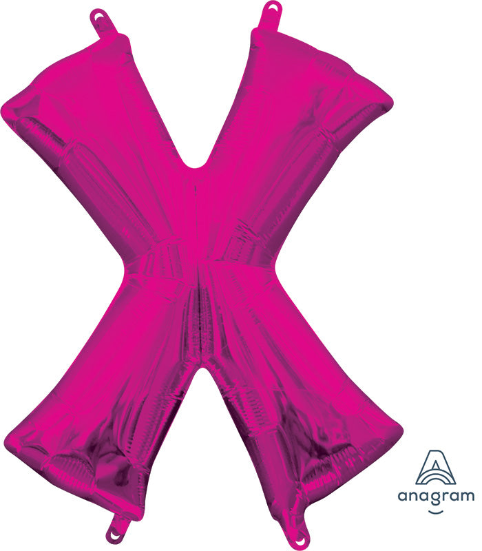 16" Airfill Only Anagram Brand Letter "X" Pink Foil Balloon