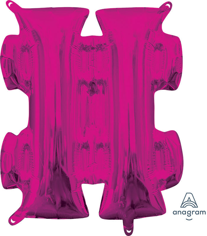 16" Airfill Only Symbol " # " Pink Foil Balloon
