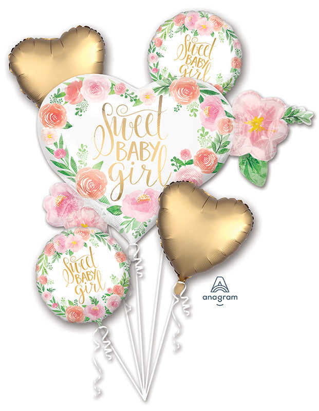 Bouquet Floral Baby Girl Foil Balloon