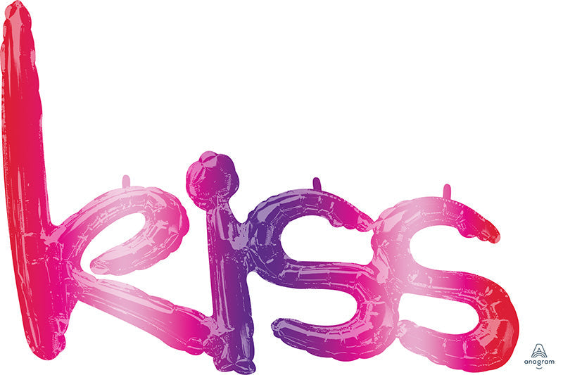 27" Airfill Only Consumer Inflatable Kiss Foil Balloon