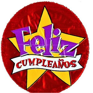 2" Airfill Only Feliz Cumpleanos Estrellas Balloon (Spanish)