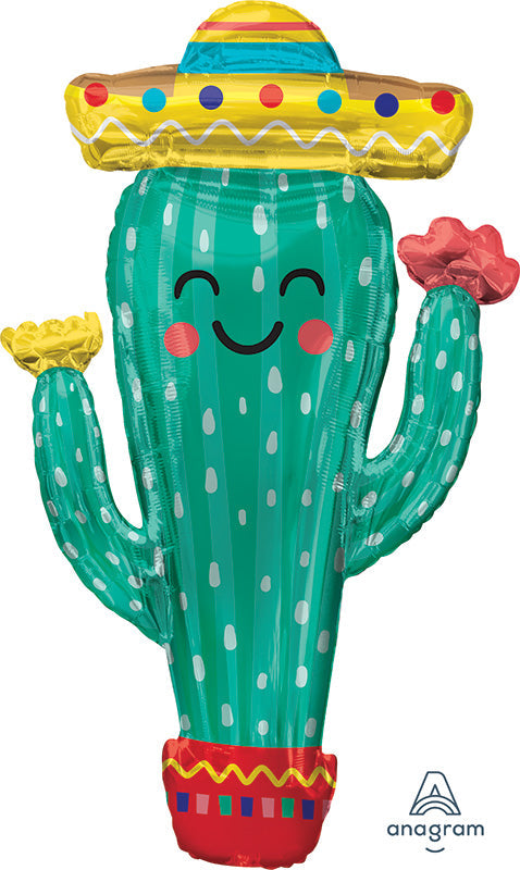 38" Fiesta Cactus SuperShape Foil Balloon