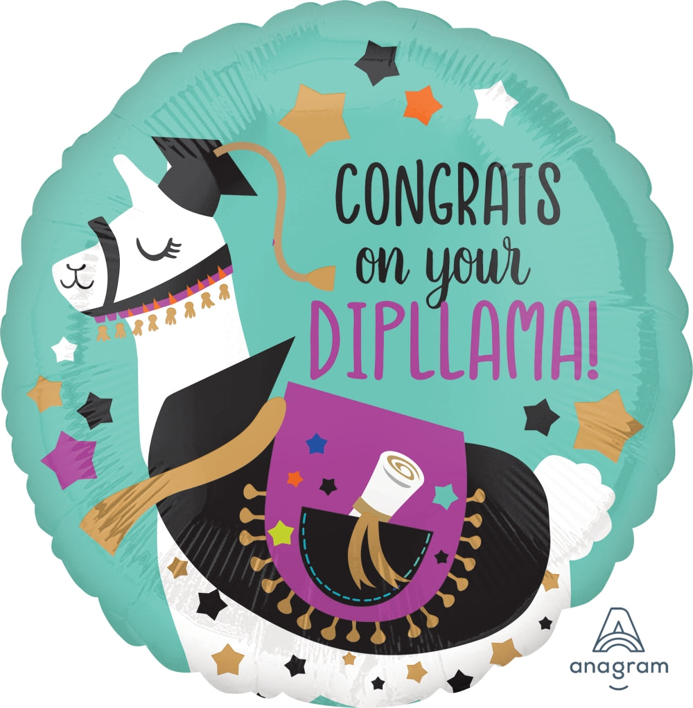 18" Congrats on Your Dipllama Foil Balloon