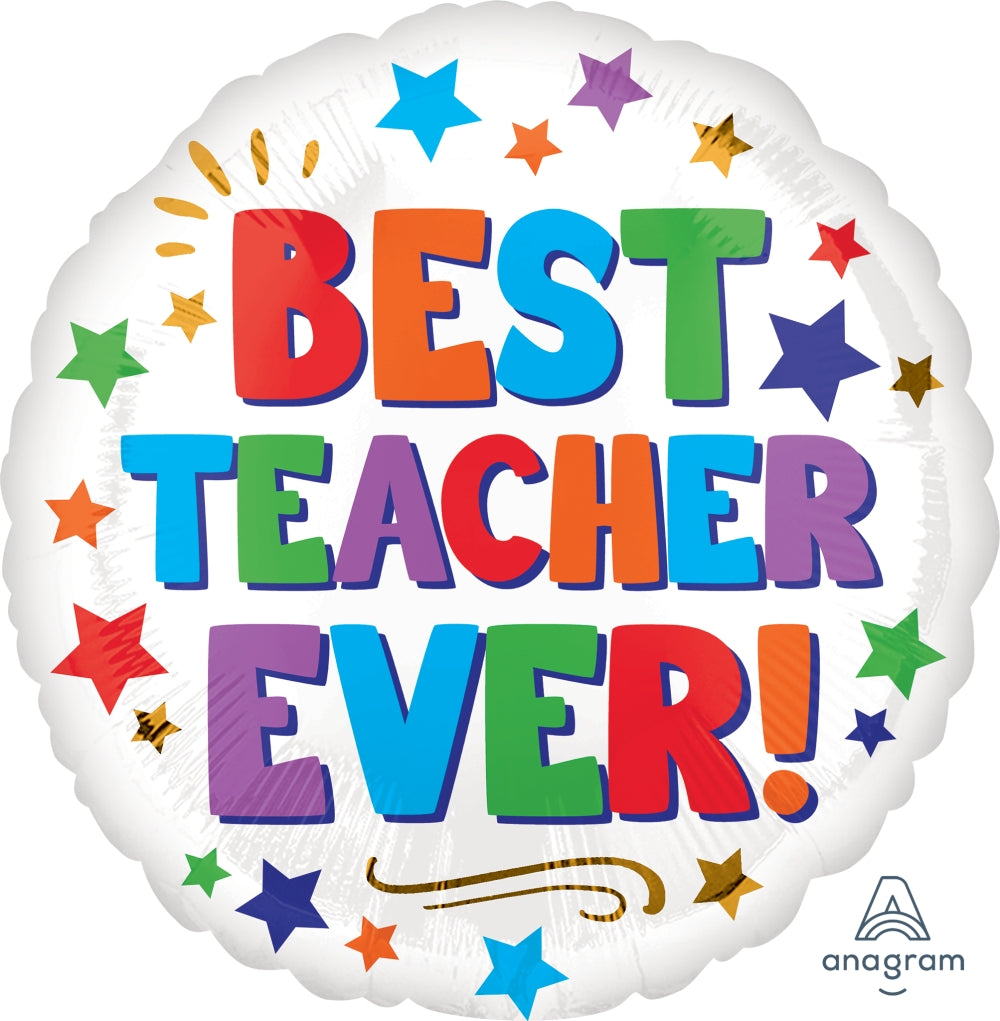 18" Best Teacher Ever Foil Balloon