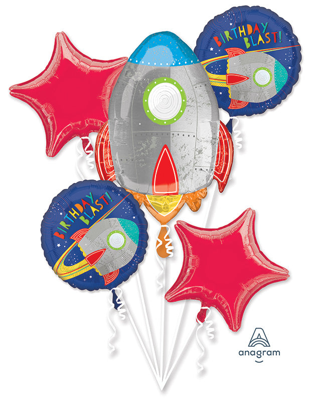 Bouquet Blast off Birthday Foil Balloon