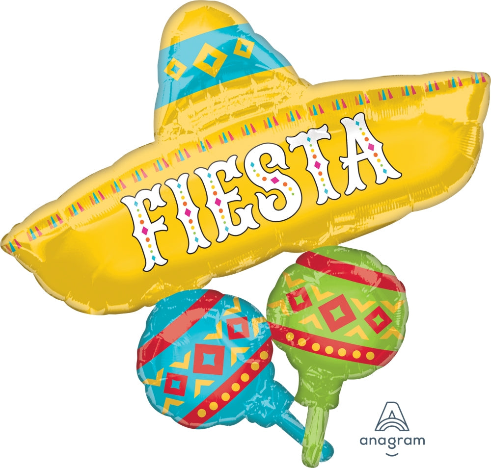 32" Papel Picado Fiesta Cluster Foil Balloon (Spanish)