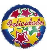 4" Airfill Only Felicidades Stars Balloon (Spanish)