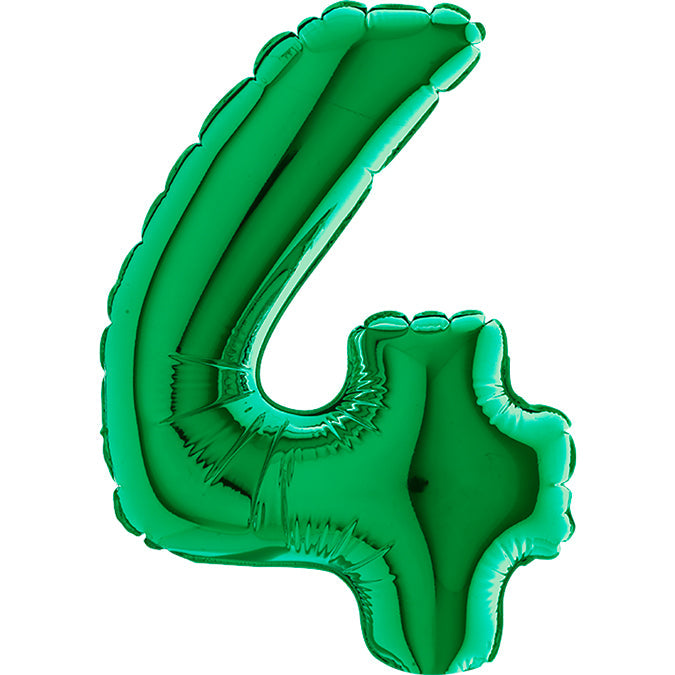 7" Airfill Only (requires heat sealing) Number Balloon 4 Green