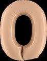 40" Number "0" Satin Nude Foil Balloons