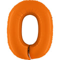 Uninflated 40" (34" Inflated) Number 0 Matte Orange Foil Balloon Made By Grabo Balloons in Italy