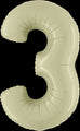 40" Number "3" Olive Green Foil Balloons
