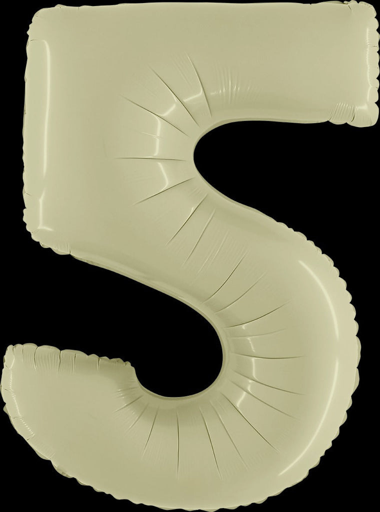 40" Number "5" Olive Green Foil Balloons