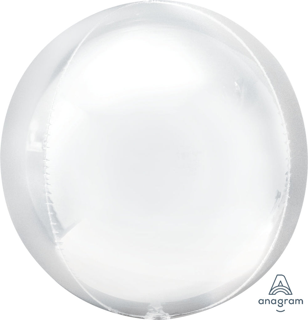 16" Orbz White Foil Balloon
