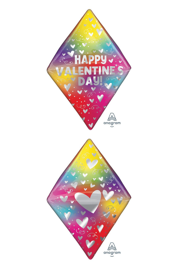 25" Anglez Valentine's Day Rainbow Gem Foil Balloon