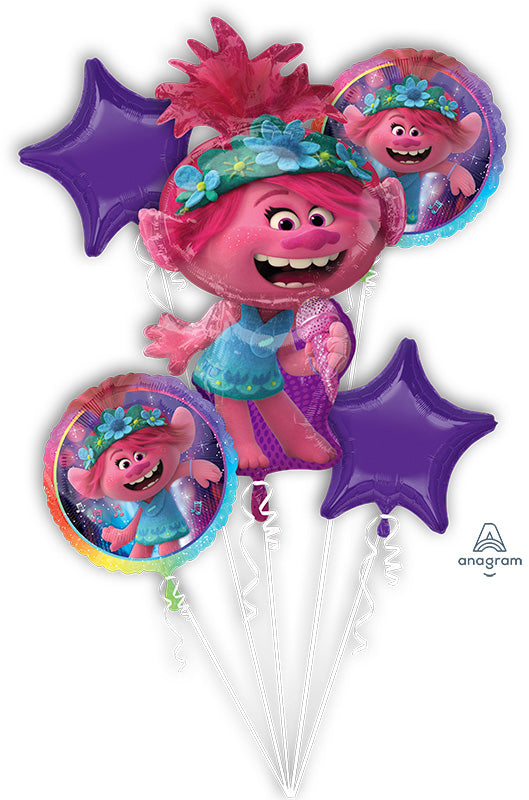 Uninflated Bouquet Trolls World Tour Foil Balloon Brand Name Anagram Amscan Leader in Foil Balloons/MD