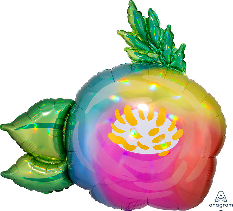 30" Iridescent Beautiful Flower Holographic Foil Balloon