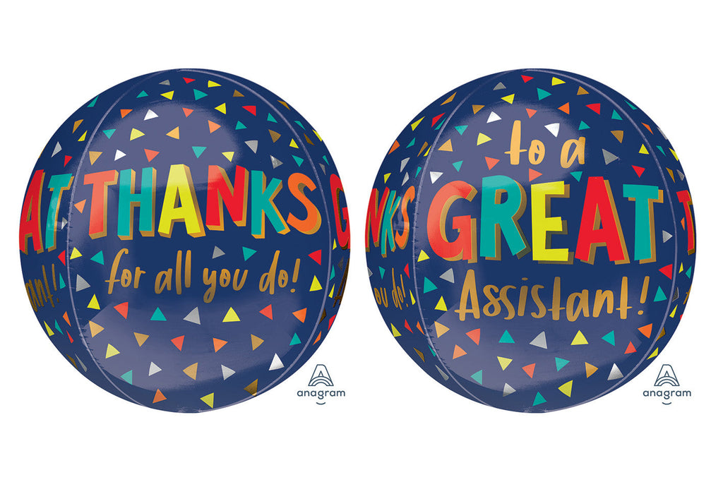 16" Assistant's Day Blue Orbz Foil Balloon