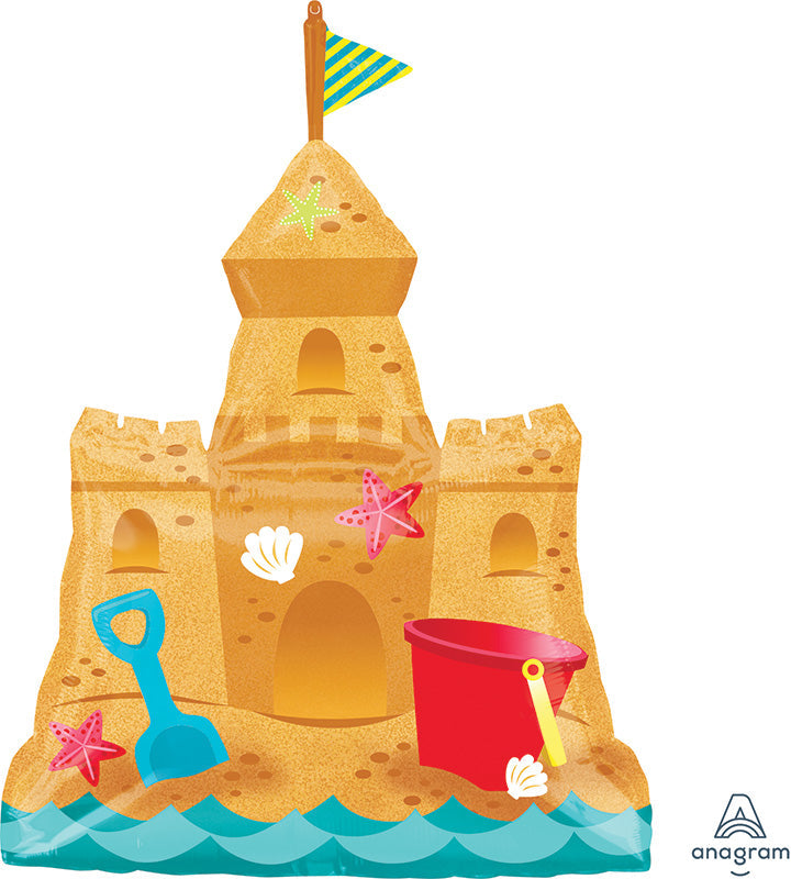 30" Sandcastle Pail & Shovel SuperShape Foil Balloon