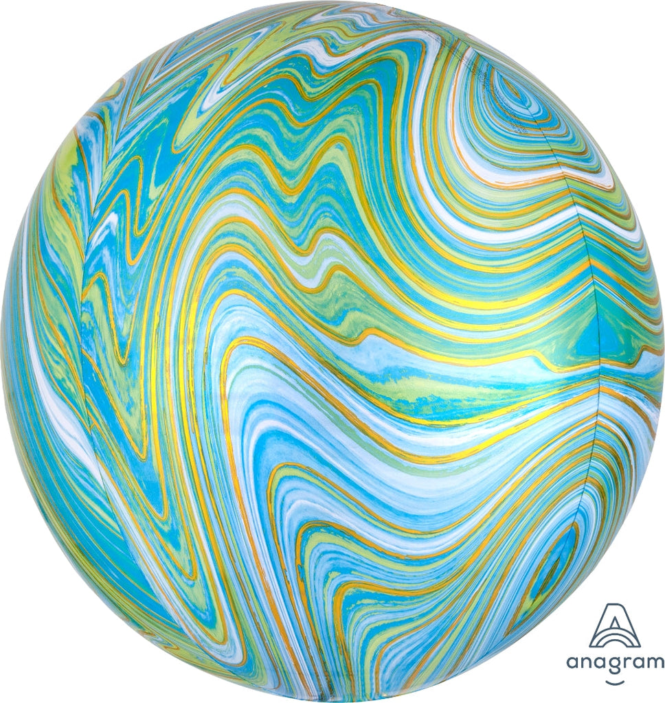 16" Jumbo Green Marblez Orbz Foil Balloon