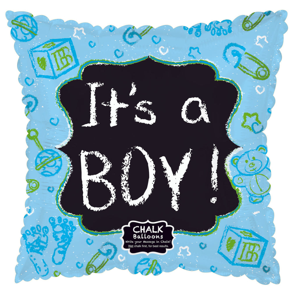 18" Baby Blue Chalkboard Foil Balloon