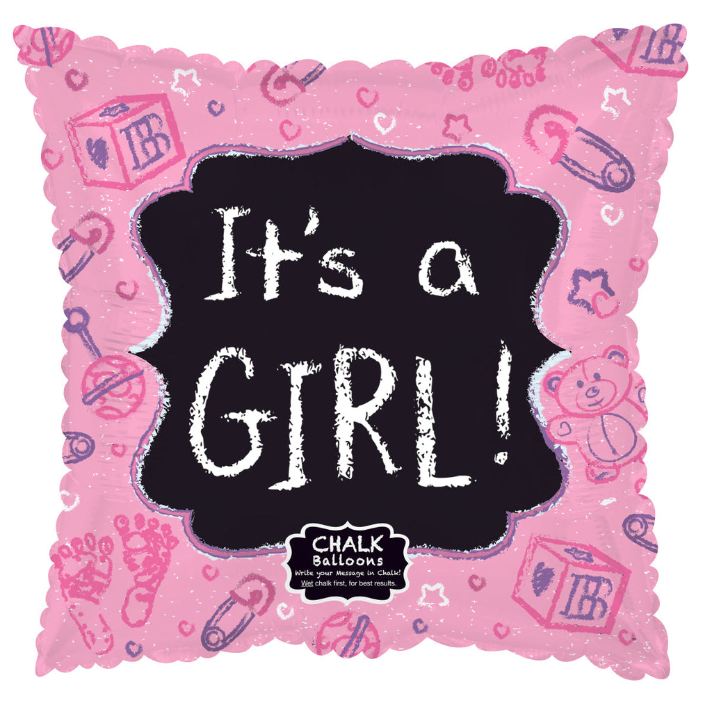 18" Baby Pink Chalkboard Foil Balloon