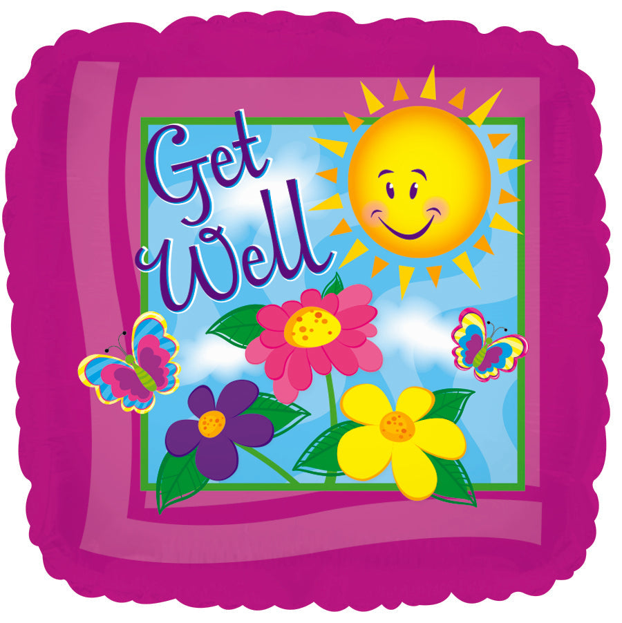 17" Get Well Sun Foil Balloon