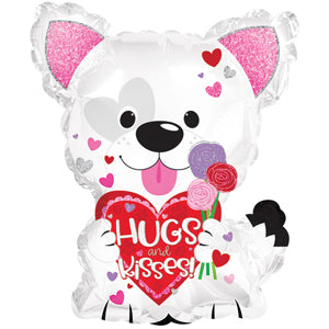 22" Hugs & Kisses Doggie Foil Balloon