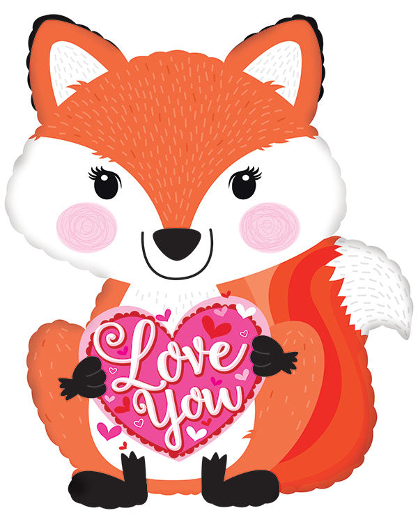 22" Love You Fox Foil Balloon