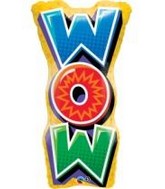 36" WOW Stacked Jumbo Mylar Balloon