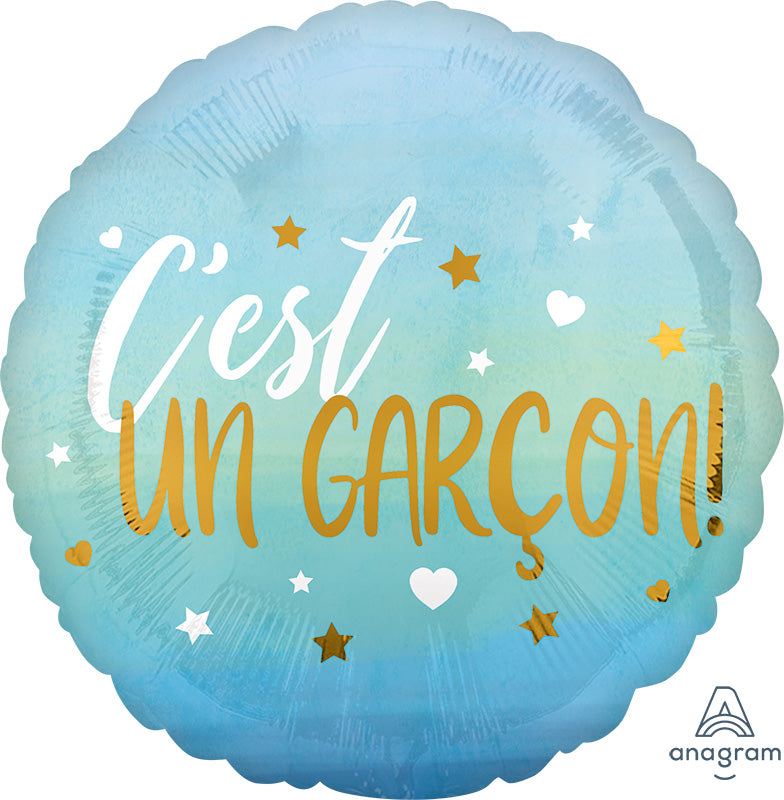 18" c'est un garcon Blue Ombre Foil Balloon
