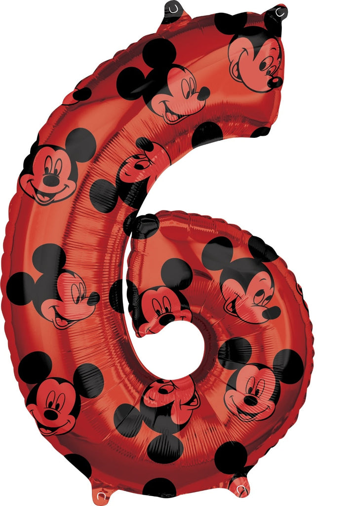 26" Mickey Mouse Forever Number 6 Mid-Size Foil Balloon