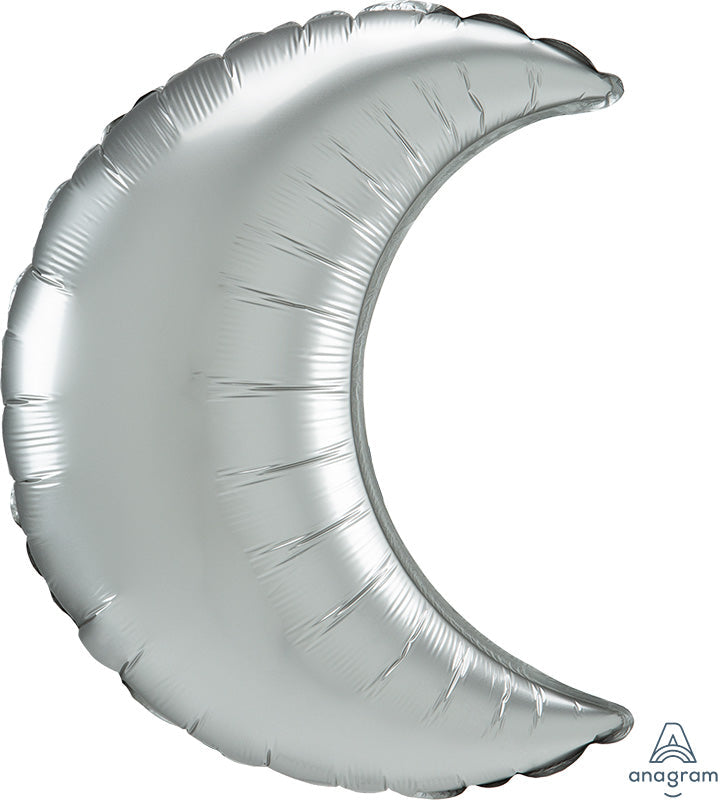 35" Platinum Crescent Foil Balloon