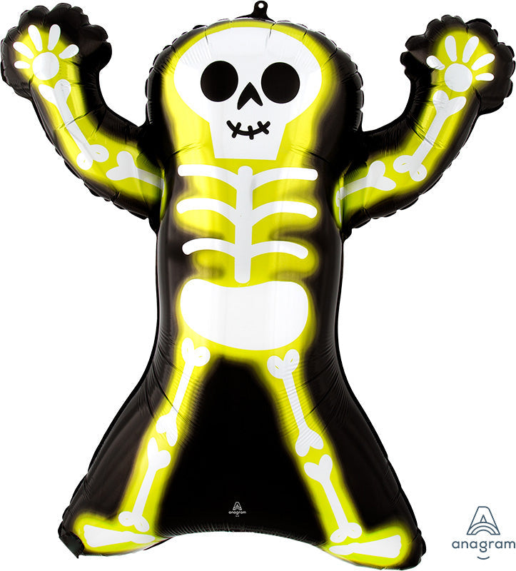 Uninflated 30" SuperShape Neon Skelly Foil Balloon Manufactured By Anagram Amscan Leader in Foil Balloons CD