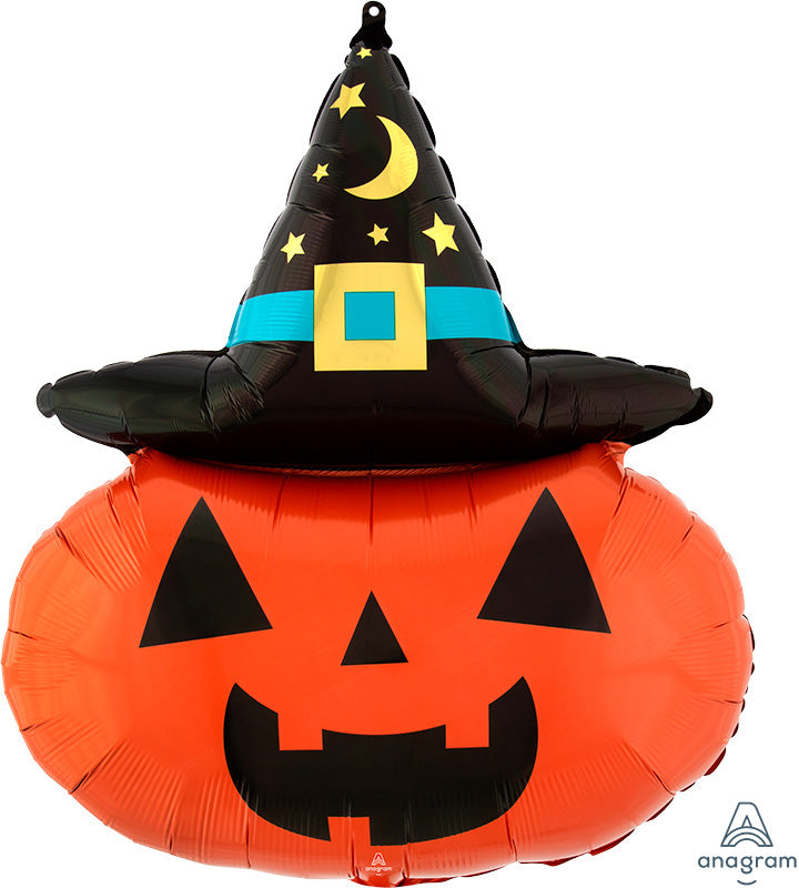 Uninflated 28" SuperShape Witchy Pumpkin Foil Balloon Made By Anagram Amscan Leader in Foil Balloons/MD