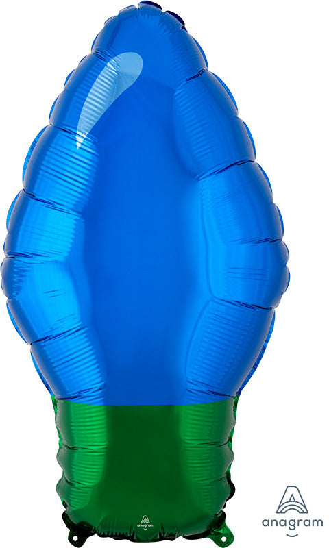 Uninflated 22" Blue Christmas Light Bulb Foil Balloon Manufactured By Anagram Amscan Leader in Foil Balloons CD
