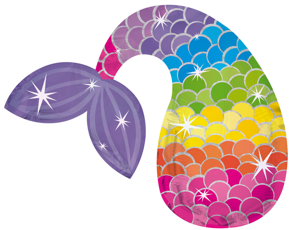 12" Airfill Only Mermaid Tail Sparkle Foil Balloon