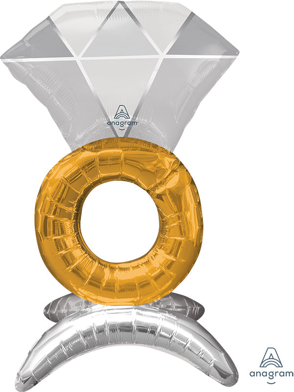 21" Airfill Only Consumer Inflatable Wedding Ring Foil Balloon