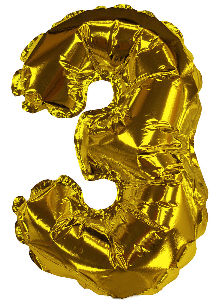 8" Airfill Only Gold #3 Shape Self Sealing Valve Foil Balloon